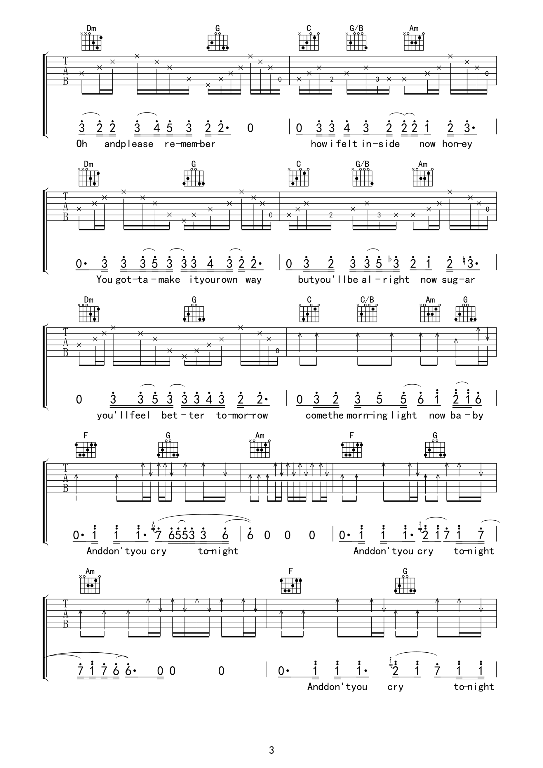 dontcry吉他谱第(3)页