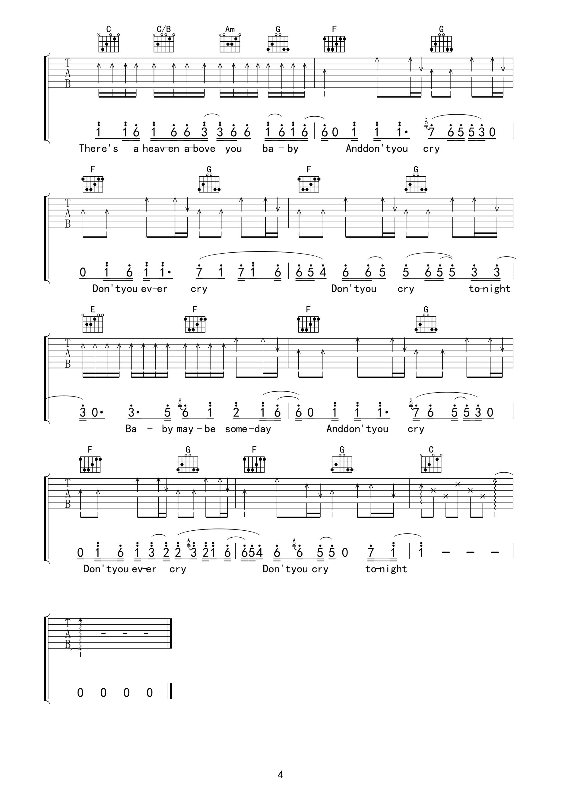 dontcry吉他谱第(4)页