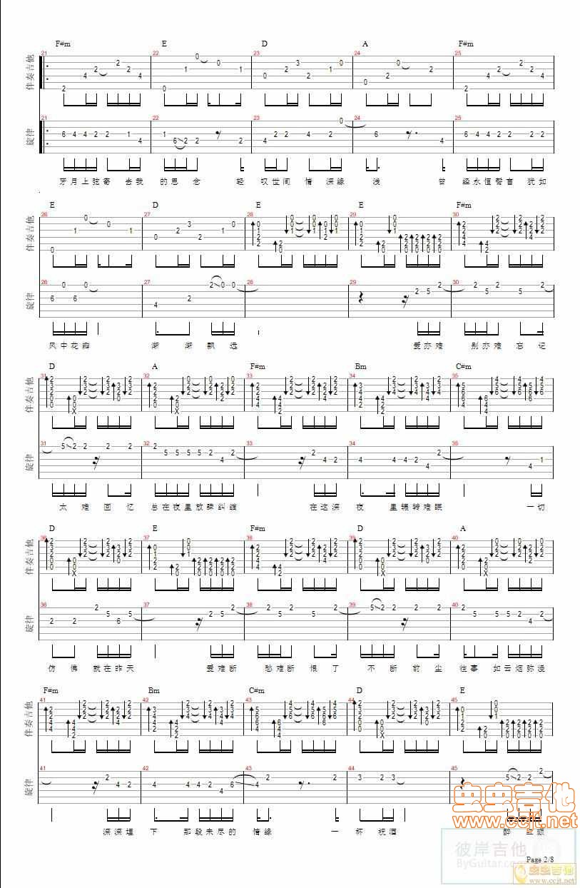 醉红颜吉他谱第(2)页