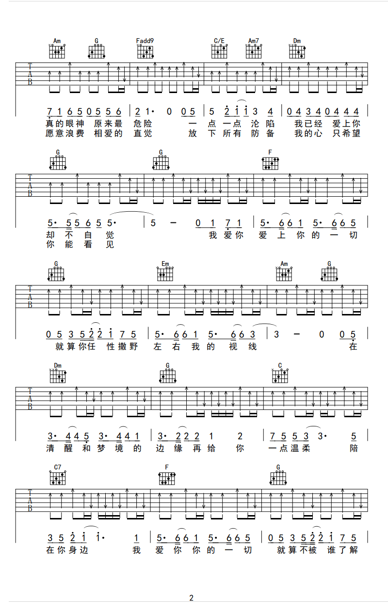 清醒梦境吉他谱第(2)页